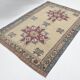 Persian Burgundy & Sand Beige Oriental Vintage Rug, 140x211Cm