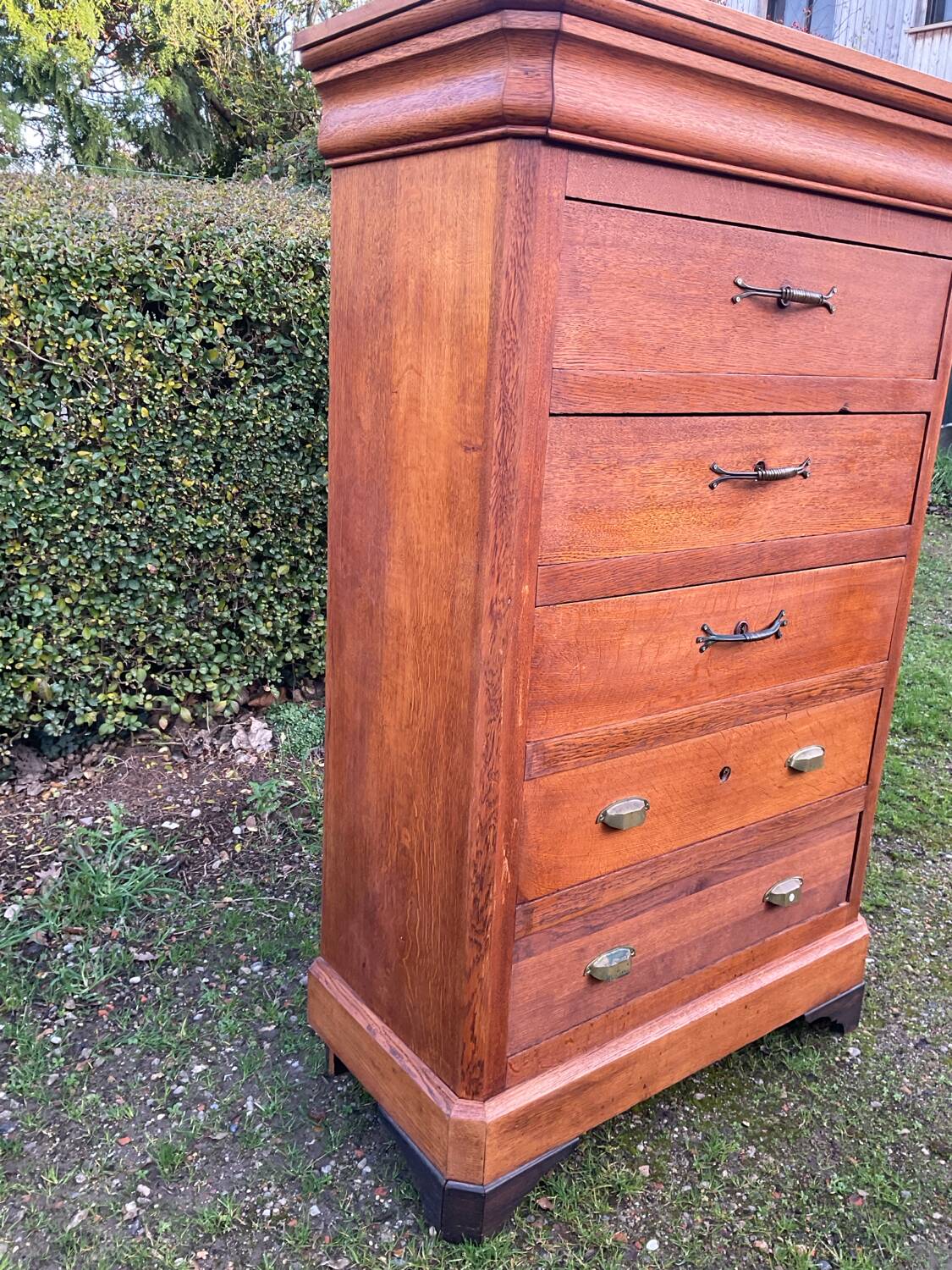 Old oak workshop furniture with drawers