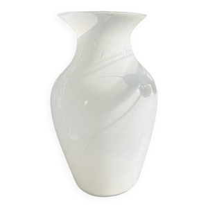 Grand vase vintage opaline - bicolore