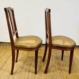 Pair of Louis XVI style caned chairs