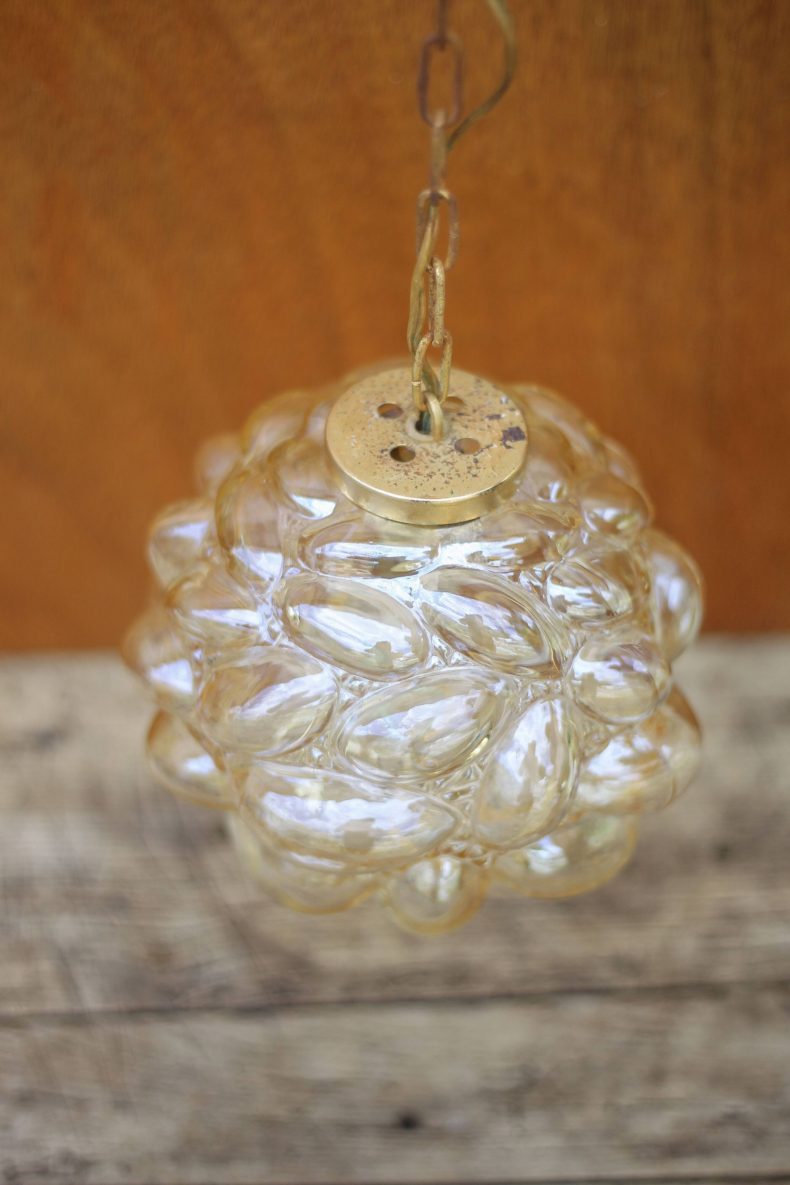 Bubbled glass suspension, glass ceiling lamp, lighting, interior decoration