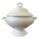 Antique white ironware soup tureen from the end of the 19th century