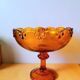Amber glass fruit bowl