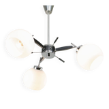 Space Age Italian Chrome and Opaline Chandelier, 1970s