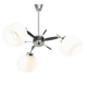 Chandelier en chrome et opaline de l'âge spatial, années 1970