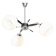Chandelier en chrome et opaline de l'âge spatial, années 1970