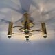 Vintage mid-century modern brass ceiling lamp Leola flushmount by Sciolari, Germany, 1970s