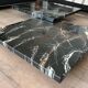 Coffee table made up of two designer tables in faux marble resting on chrome legs by Willy Rizzo.