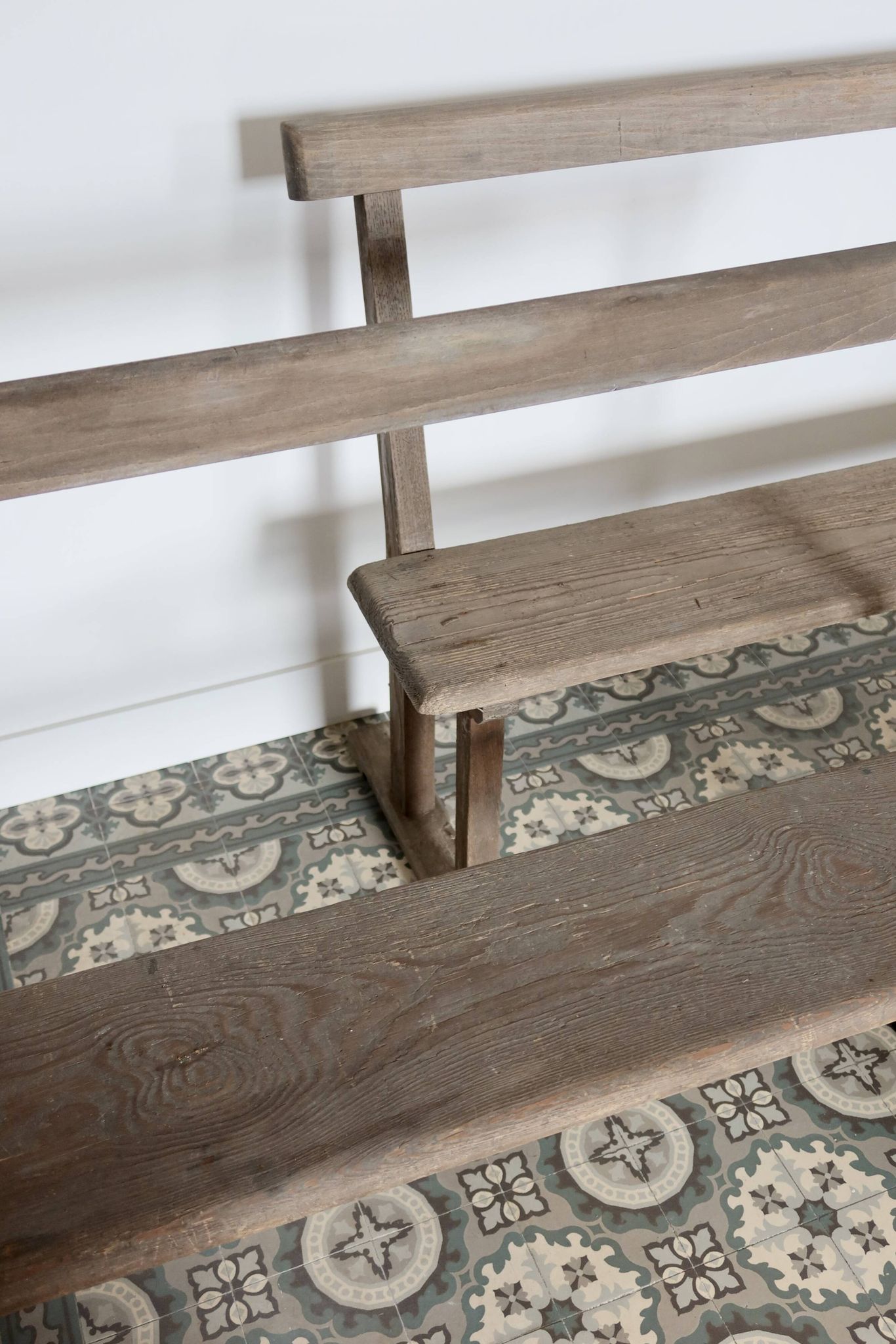 Pair of old wooden church benches – rustic chapel benches