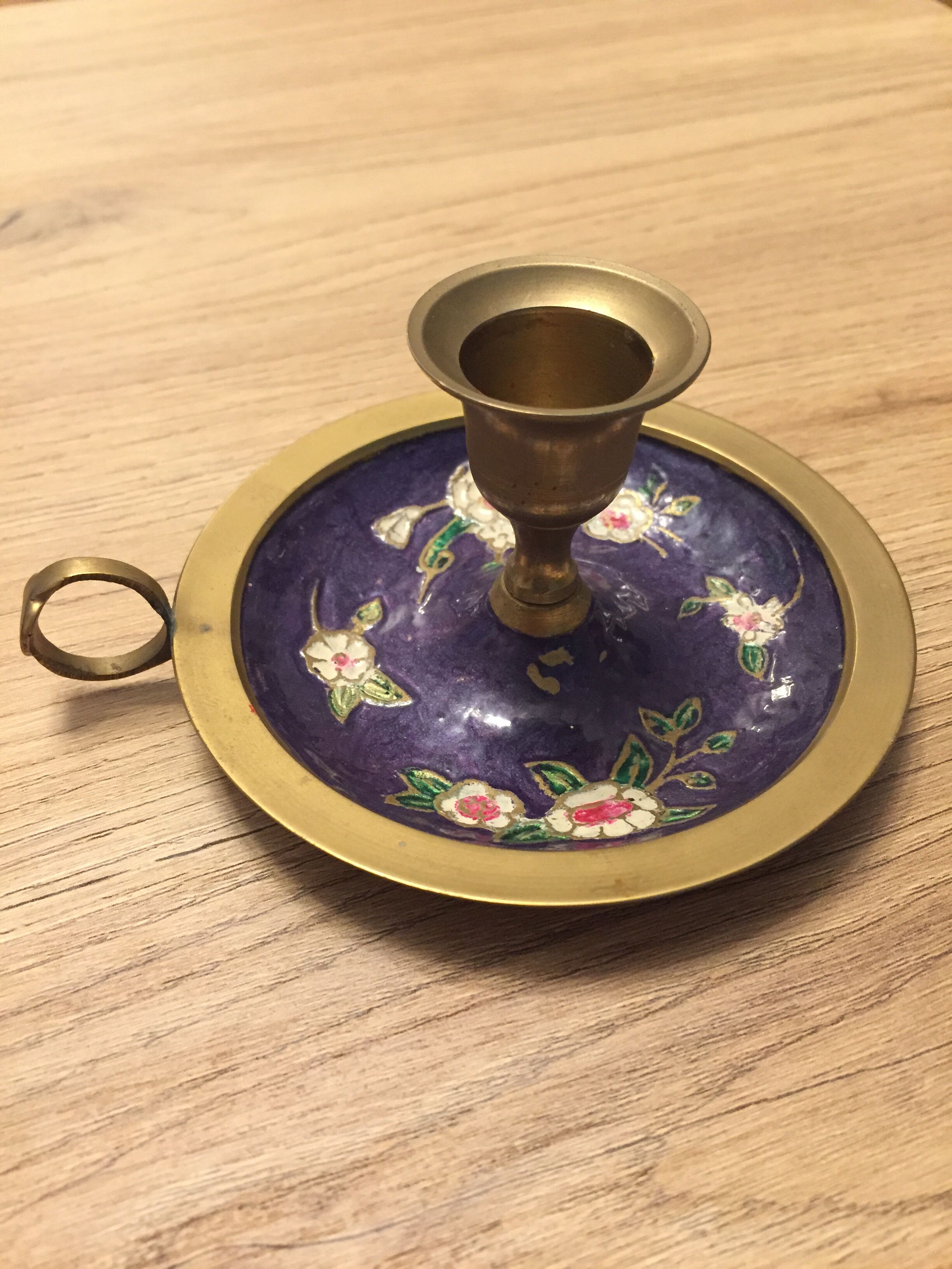 Floral brass chandelier