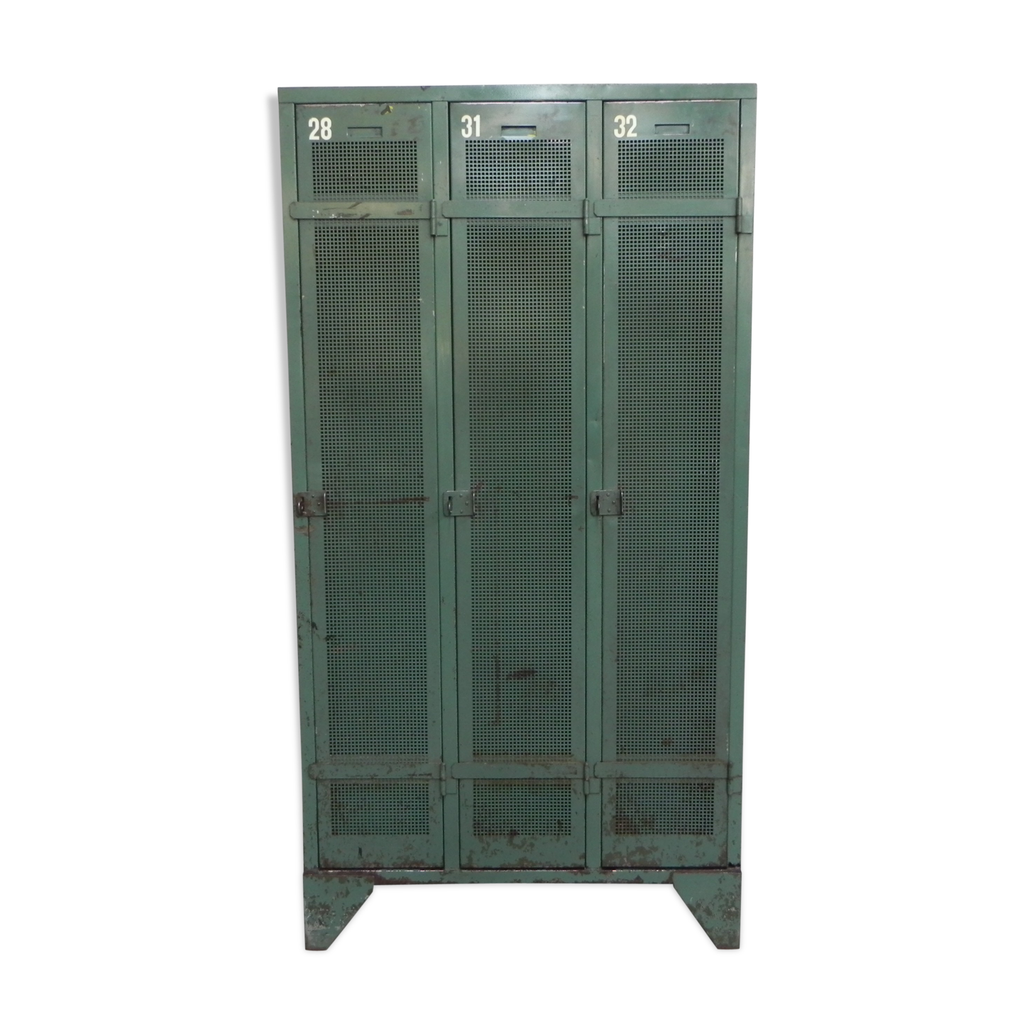 Industrial steel locker with 3 doors
