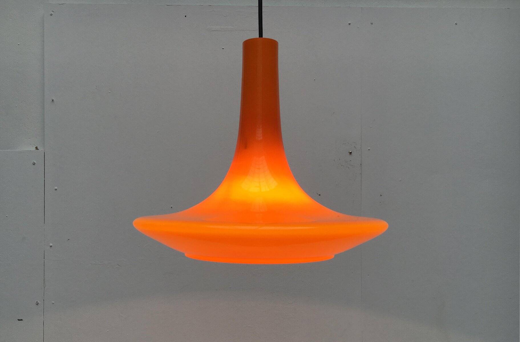 Mid-century glass tulip pendant by Peill & Putzler, 1960s