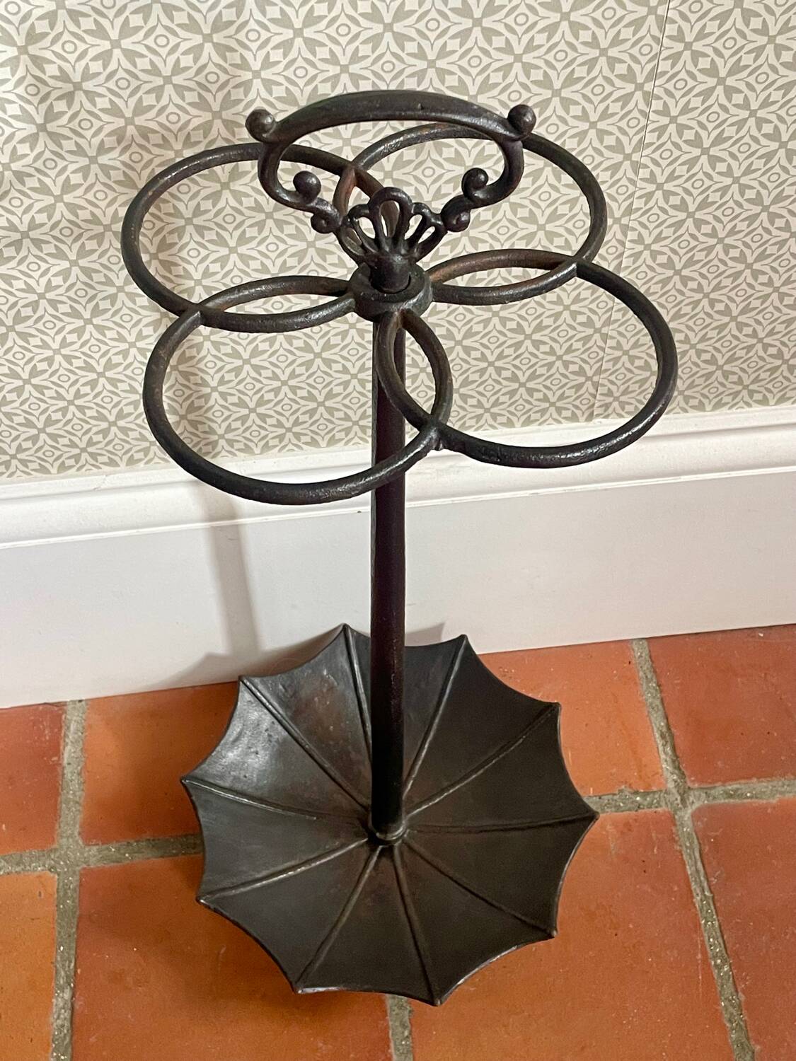Vintage Umbrella Stand in Wrought Iron