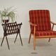 Paire de fauteuils ( TON)  Thonet par Antonin Suman , motif orange