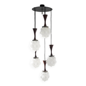 5-pendant chandelier by Reggiani, 1960s