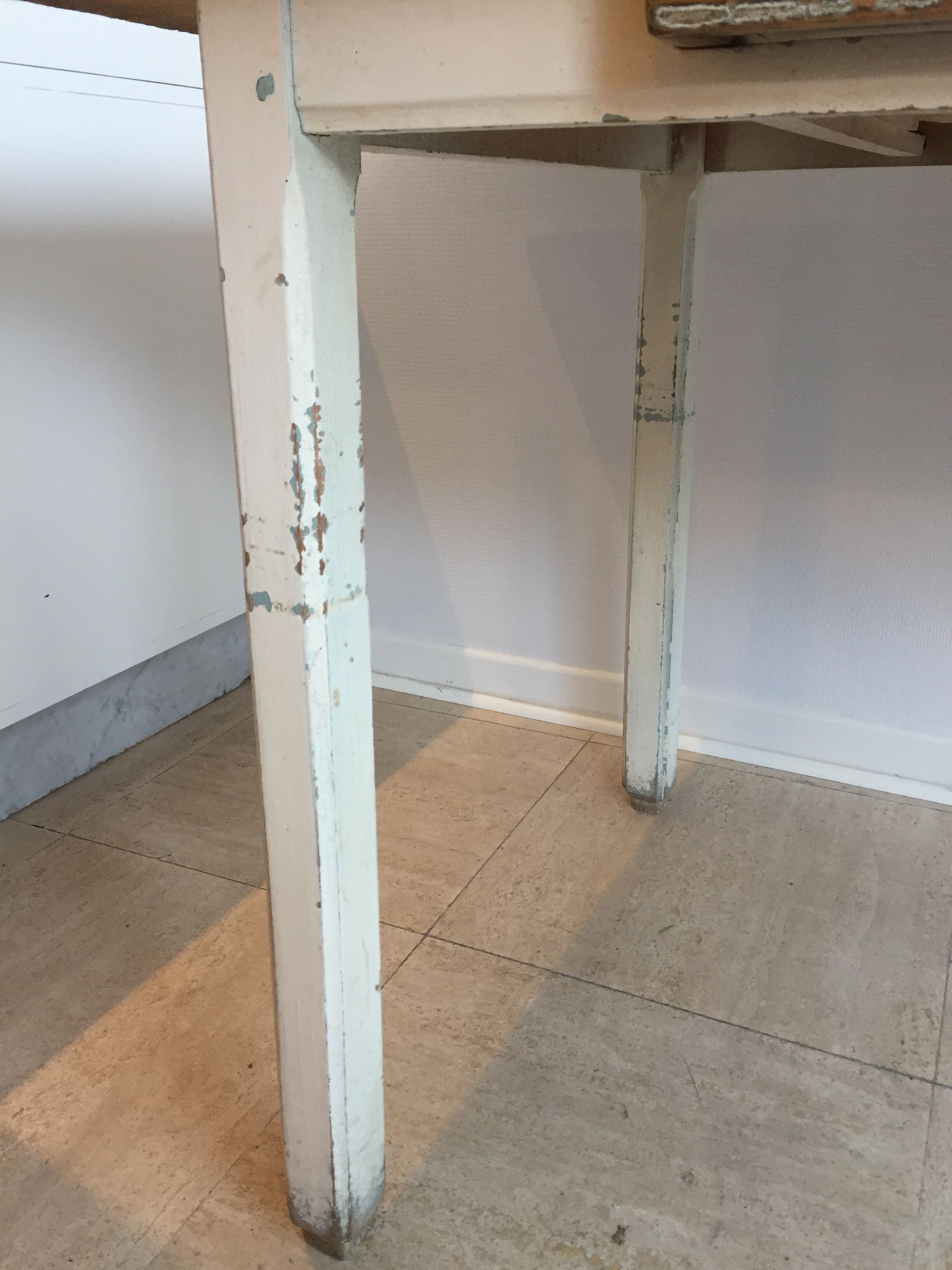 Yellow Formica kitchen table, 1960