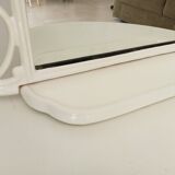 Antique 1930s enamelled cast iron shelf mirror