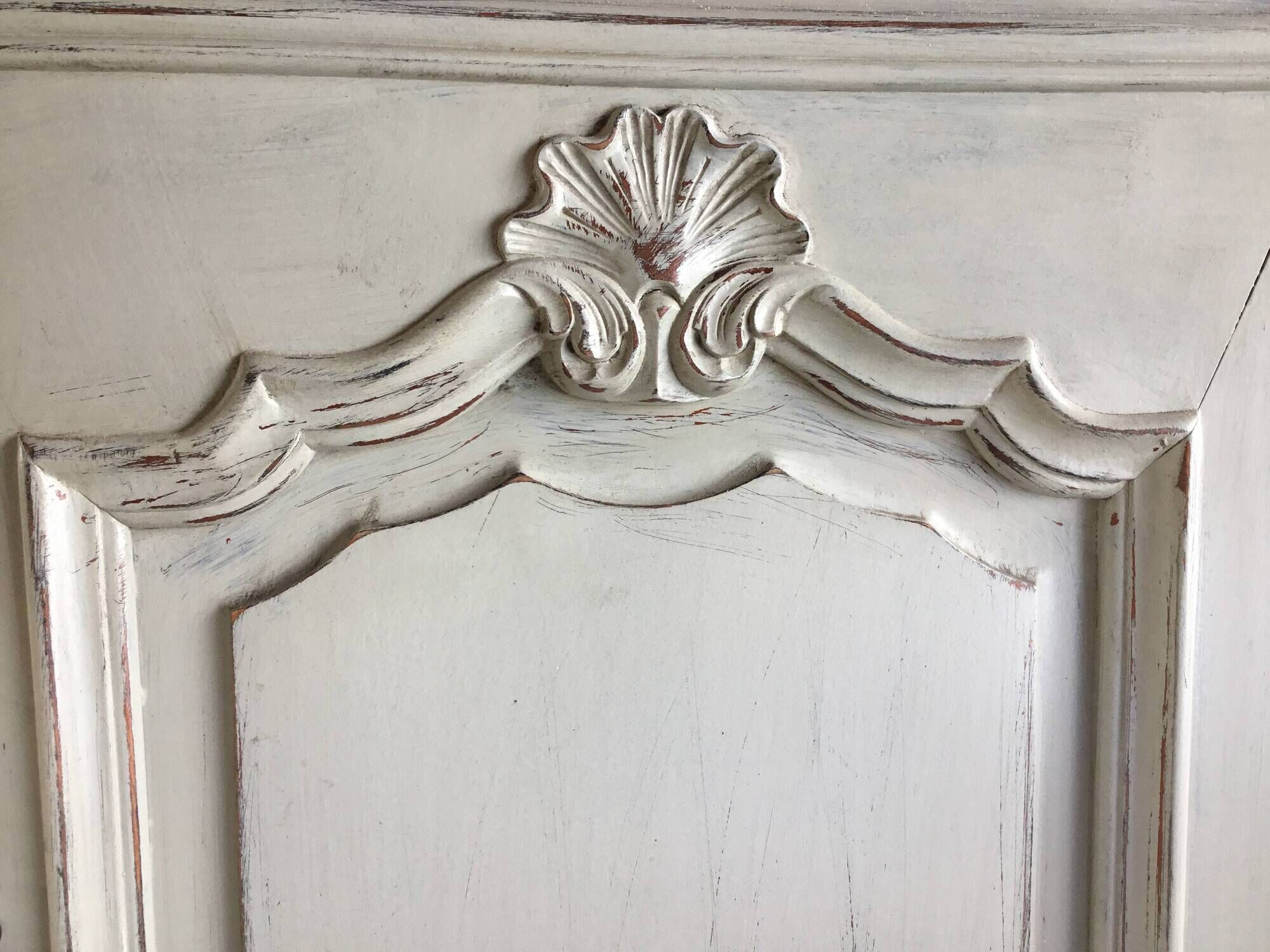 Louis XV style sideboard in cherry wood, revamped with Versailles parquet flooring