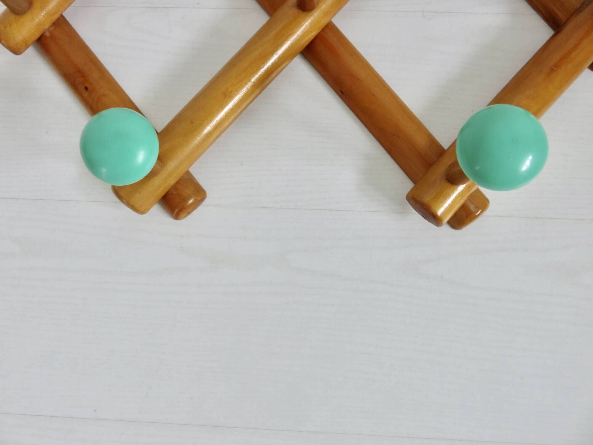 Wall coat rack, accordion, 8 hooks, 50s-60s