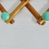 Wall coat rack, accordion, 8 hooks, 50s-60s