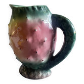 Large Sicilian barbotine jug from the 70s.