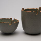 ovoid box in stoneware and cracked celadon varnish