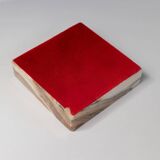 Beige-Black-Brown Marble Ashtray, Italian 1970s Design, Heavy Sculptural Table Decor