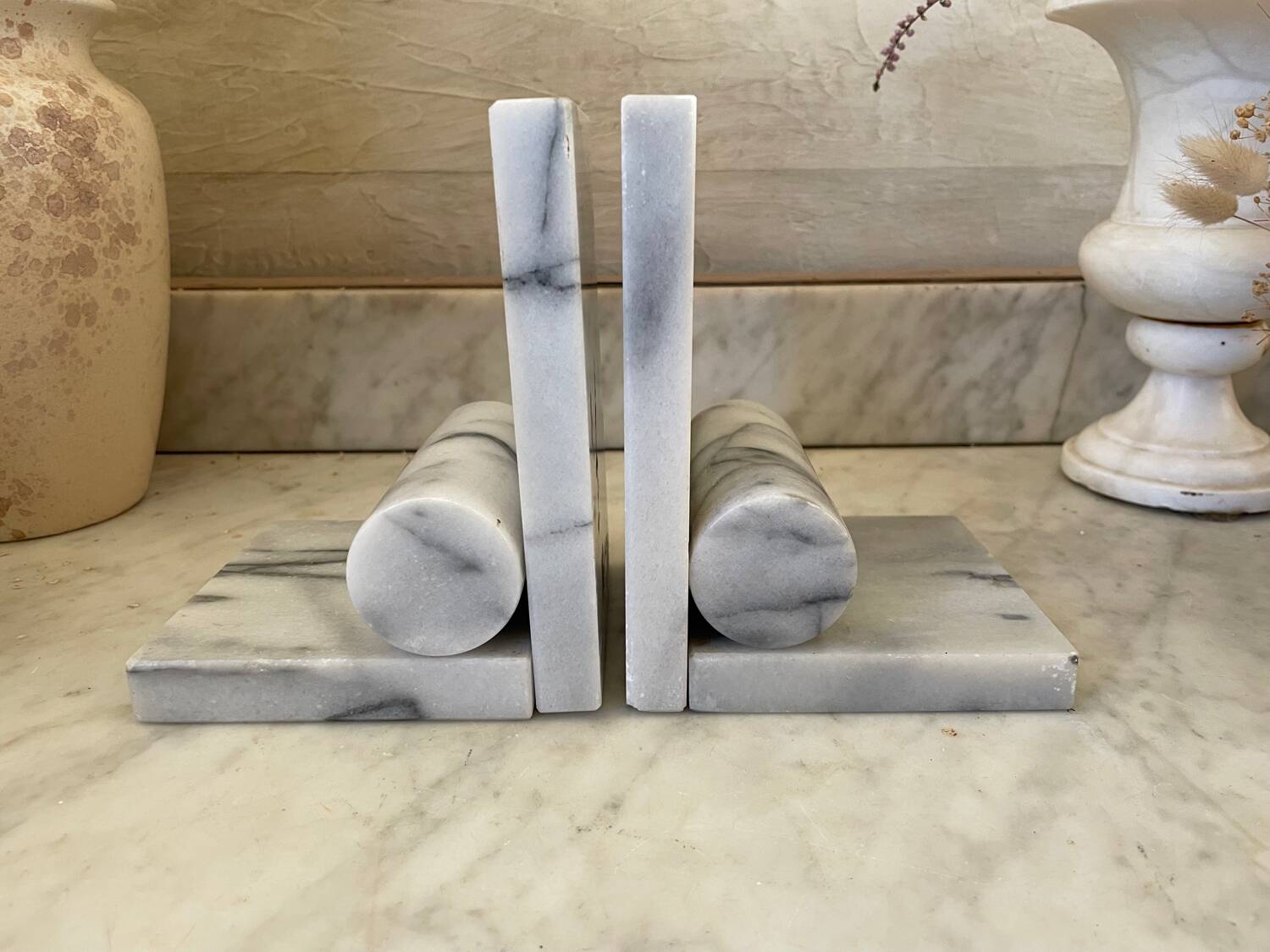 Pair of marble bookends