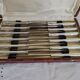 Set of 12 vintage knives, stainless steel blade and silver handle + box