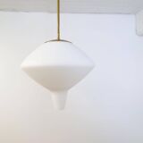 Large opaline pendant / modern brass mid-century ASEA Sweden, 1940s
