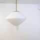 Large opaline pendant / modern brass mid-century ASEA Sweden, 1940s