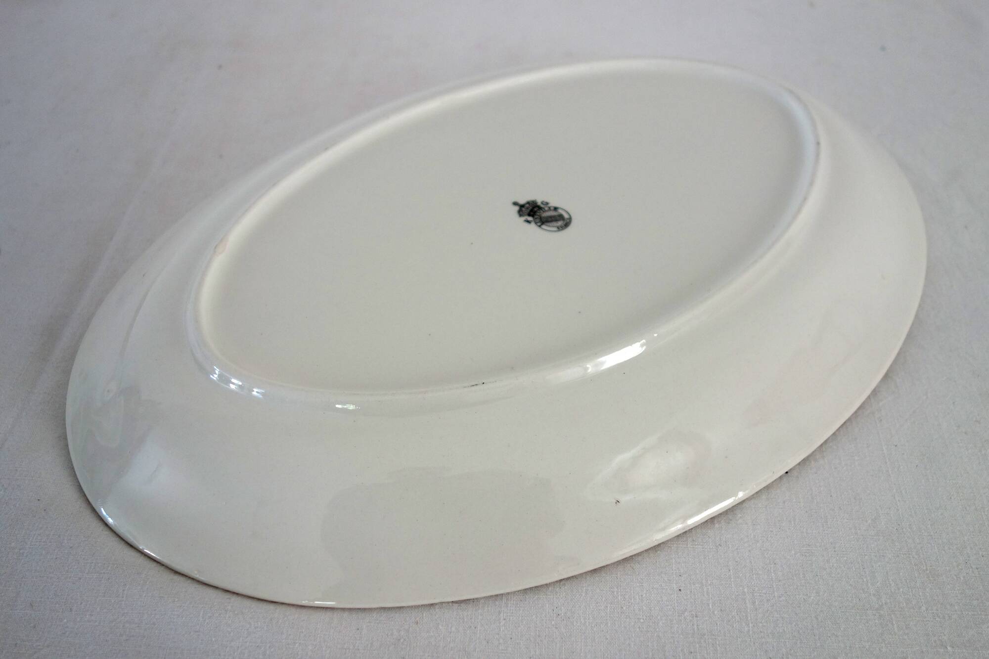 Serving dishes with floral decoration, vintage Luneville FG