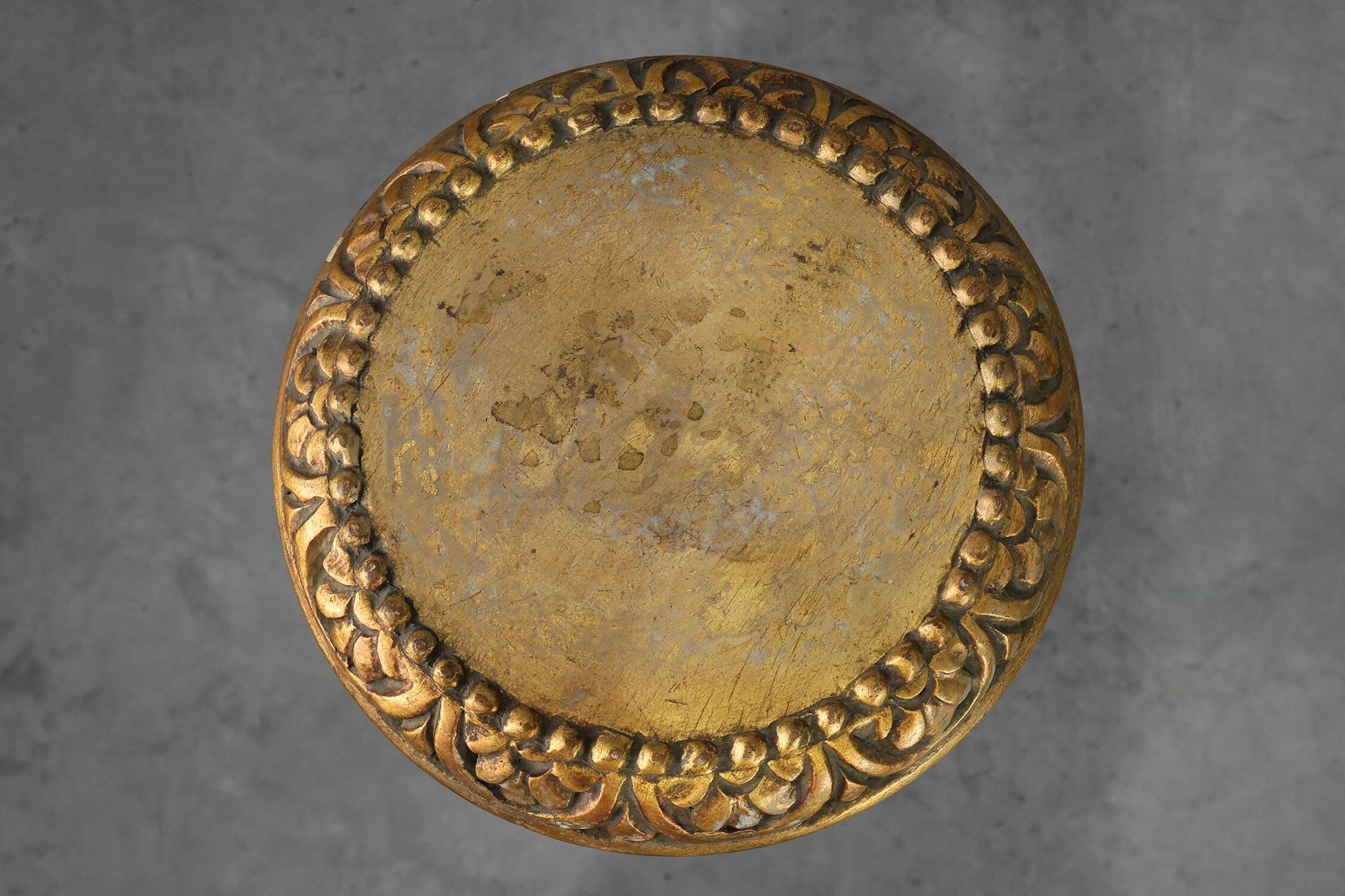 Pair of Gilt Wooden Pedestals with Plaster Decoration, France 19th Century