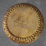 Pair of Gilt Wooden Pedestals with Plaster Decoration, France 19th Century