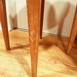 Yellow formica & wood side table