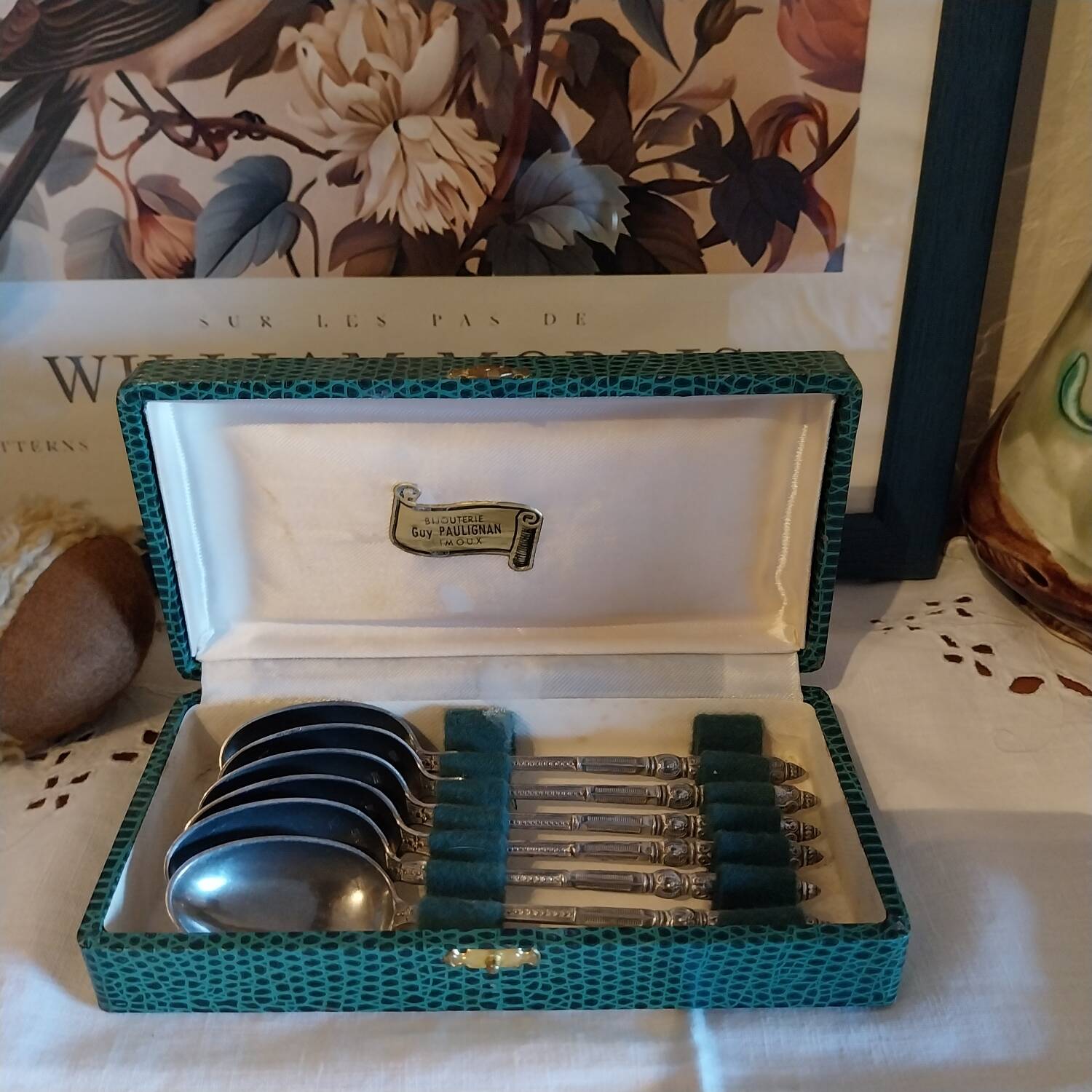Old silver-plated metal teaspoons