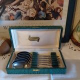 Old silver-plated metal teaspoons