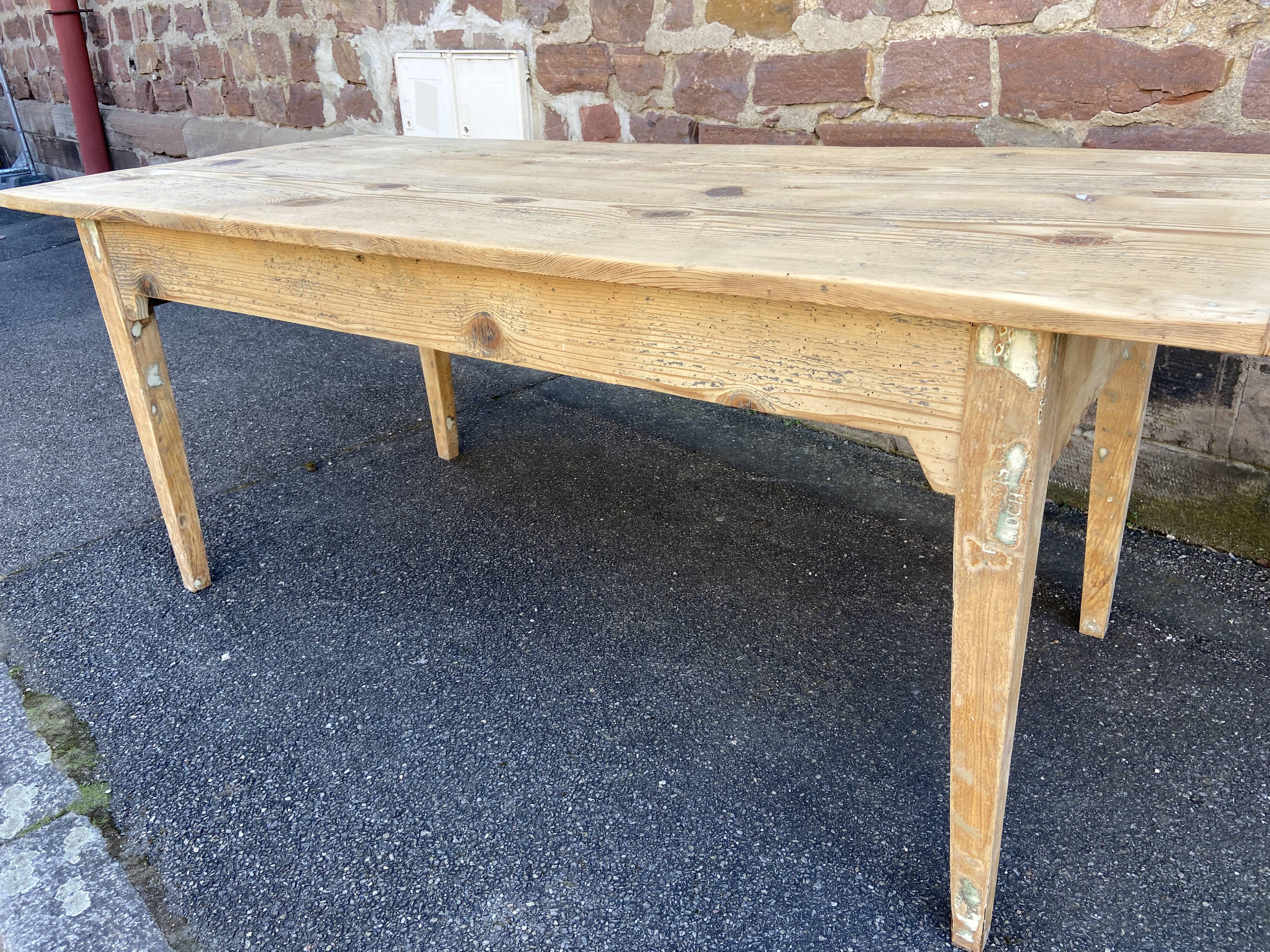 large farmhouse table Alsace 190cm fir 1900