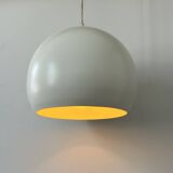 Vintage white metal pendant light, France 1980