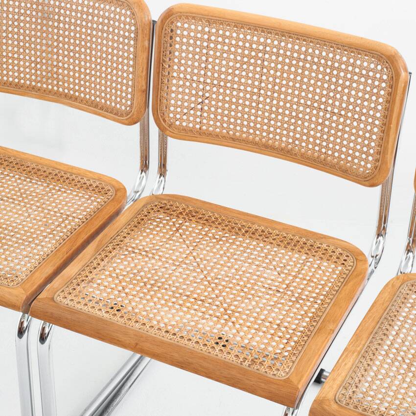 Set of 6 Cesca chairs. Made according to the design by Marcel Breuer. 80s.