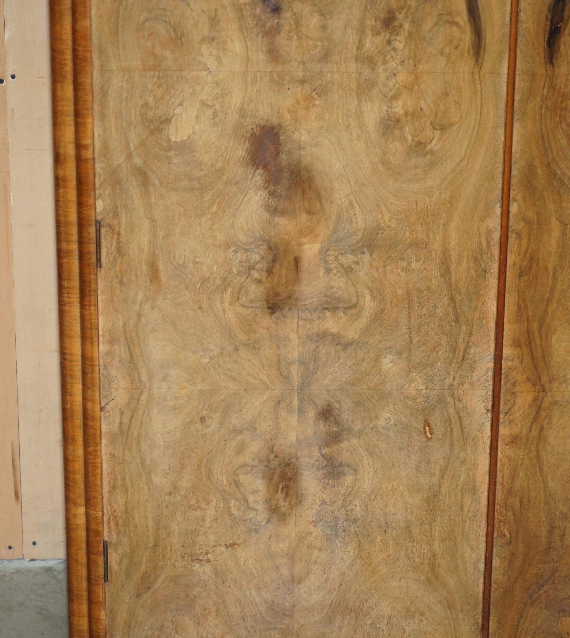 Double Art Deco wardrobe in satin walnut circa 1930