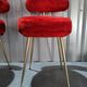 Pair of Pelfran Vintage red furry sheepskin chairs