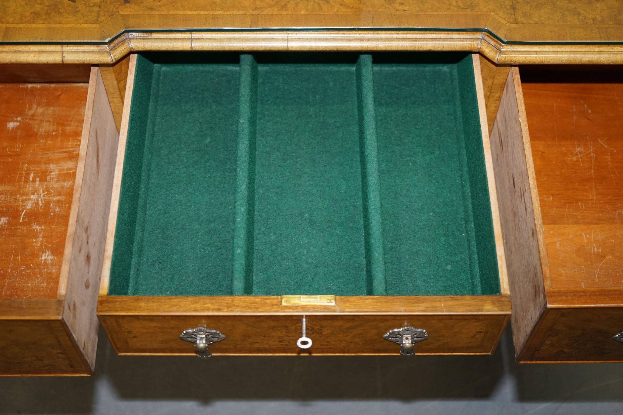 Console Burr Walnut Art Deco Denby & Spinks Breakfront