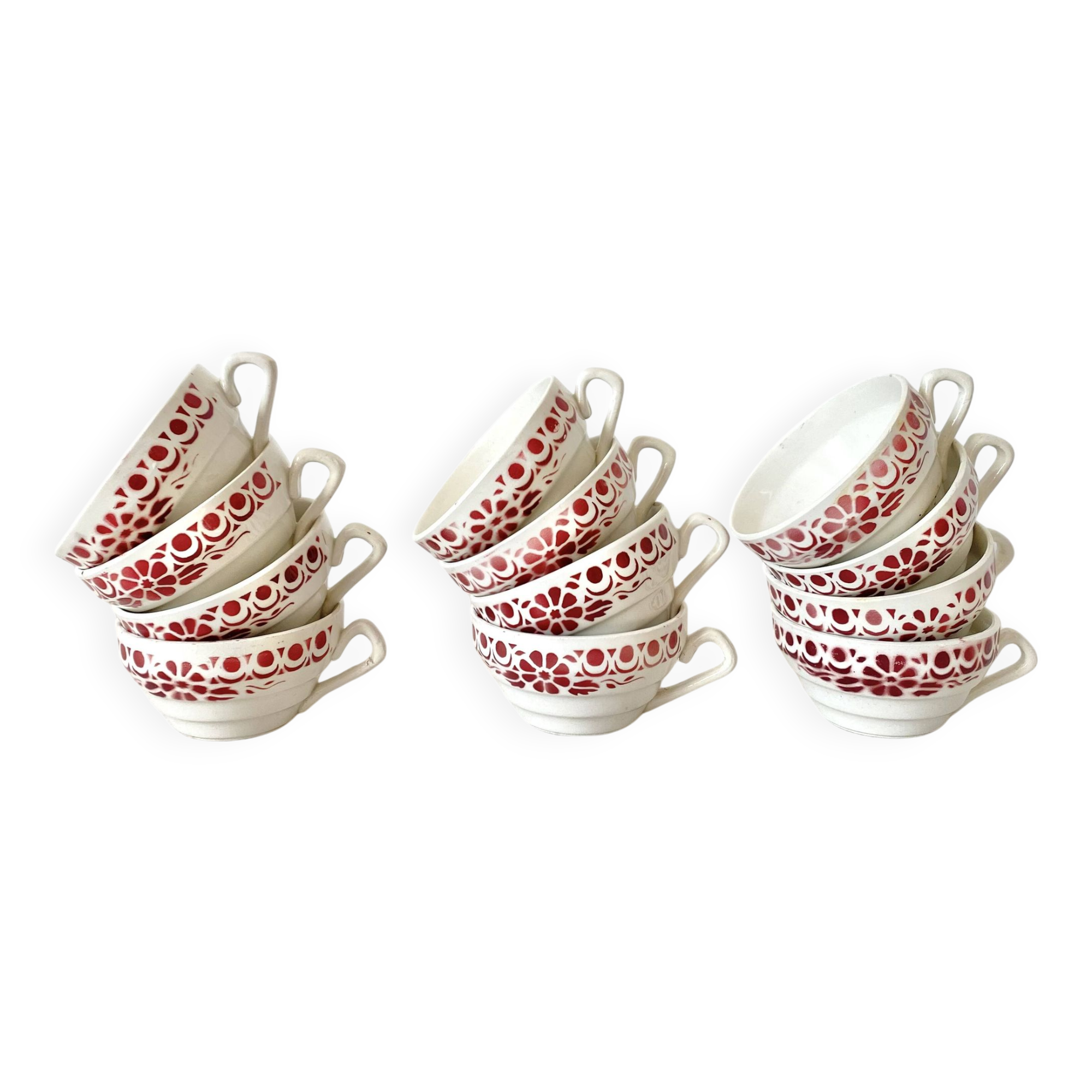 Old Sarreguemines cups