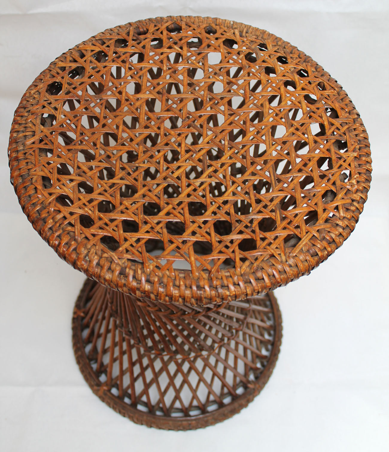 Stools tam-tam in rattan and wicker of the 1970s