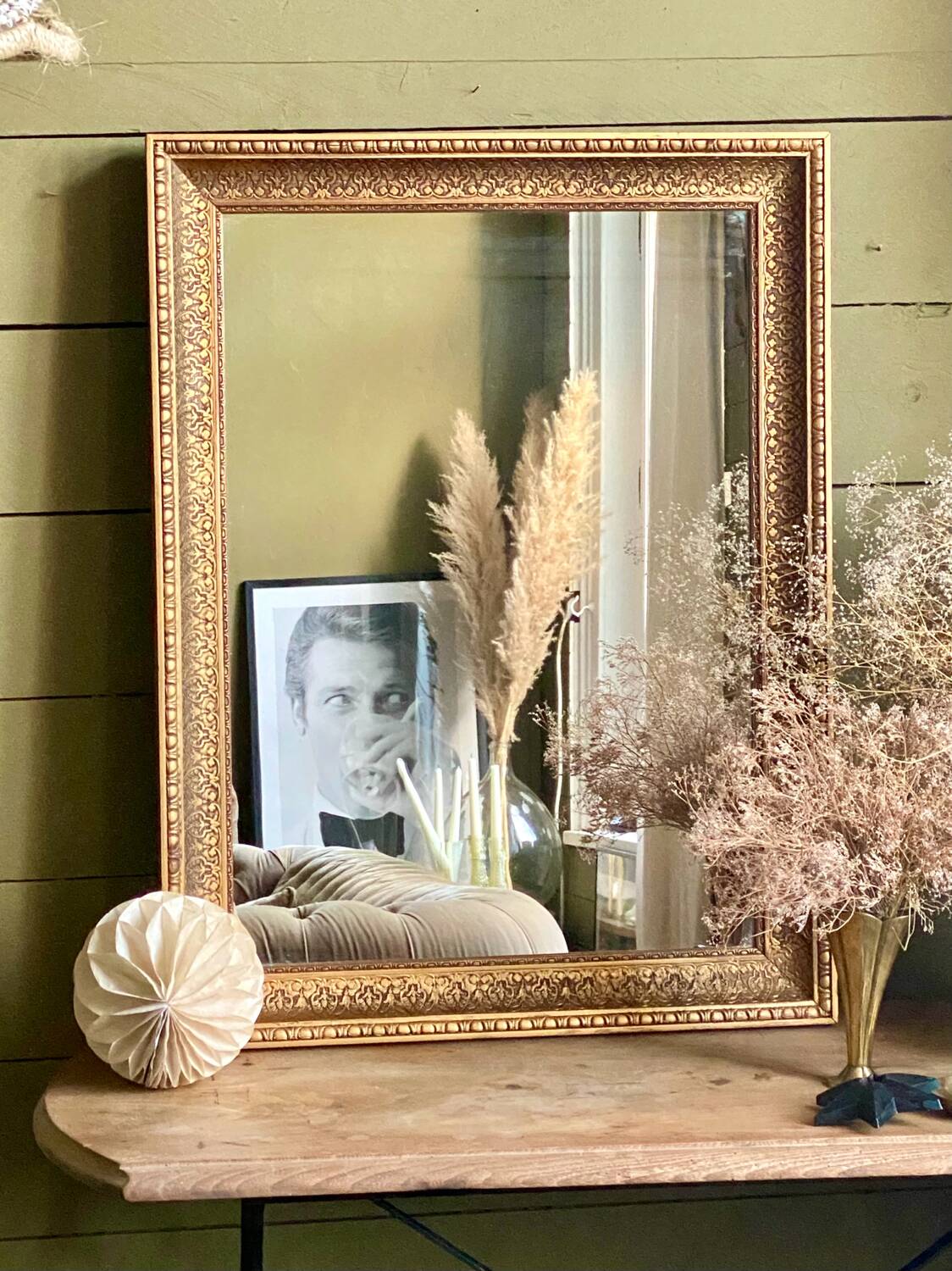 Large gilded wood mirror