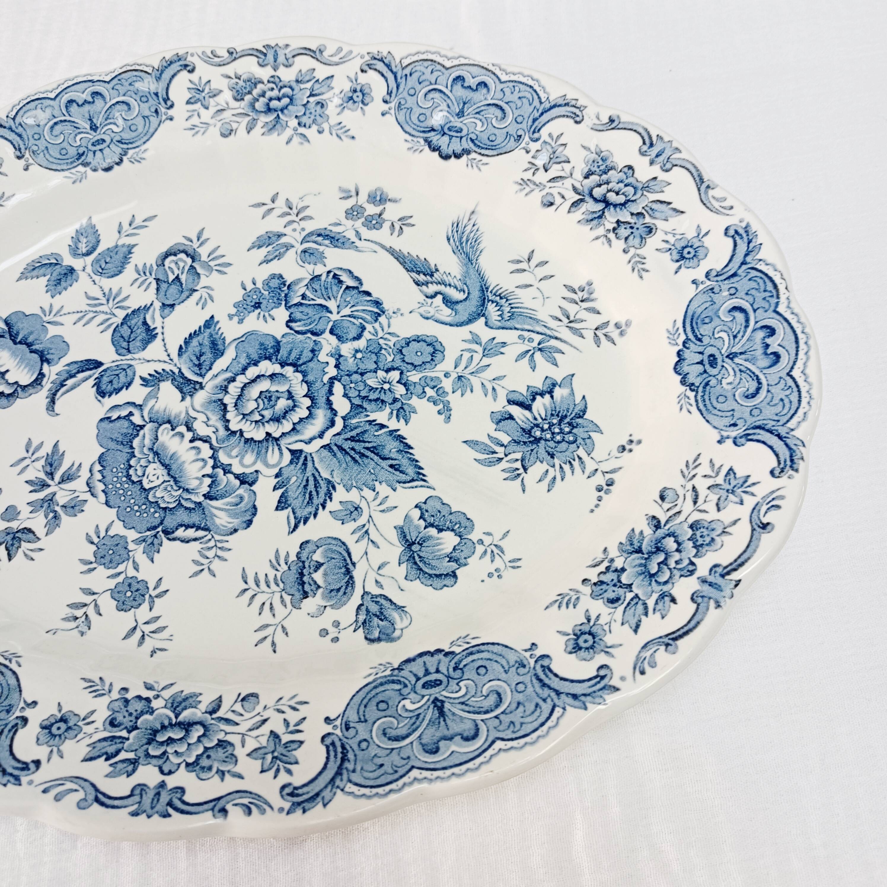 Ridgway Staffordshire oval flat, Windsor blue