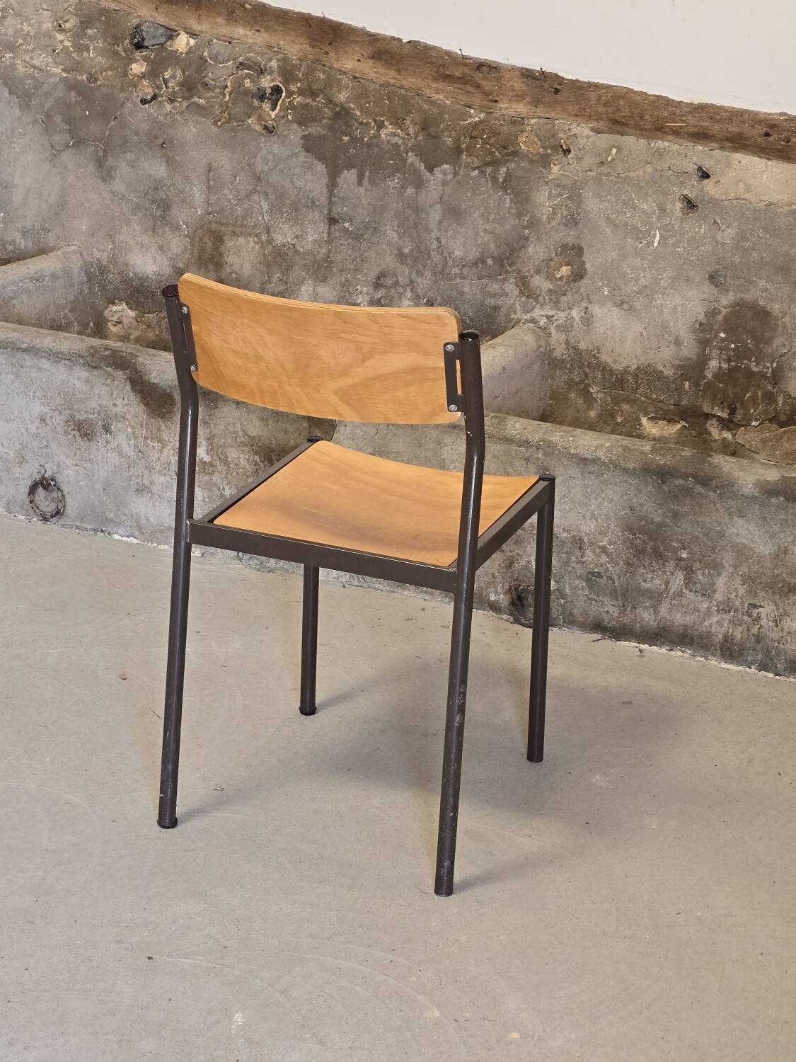 Designer wood and metal chair
