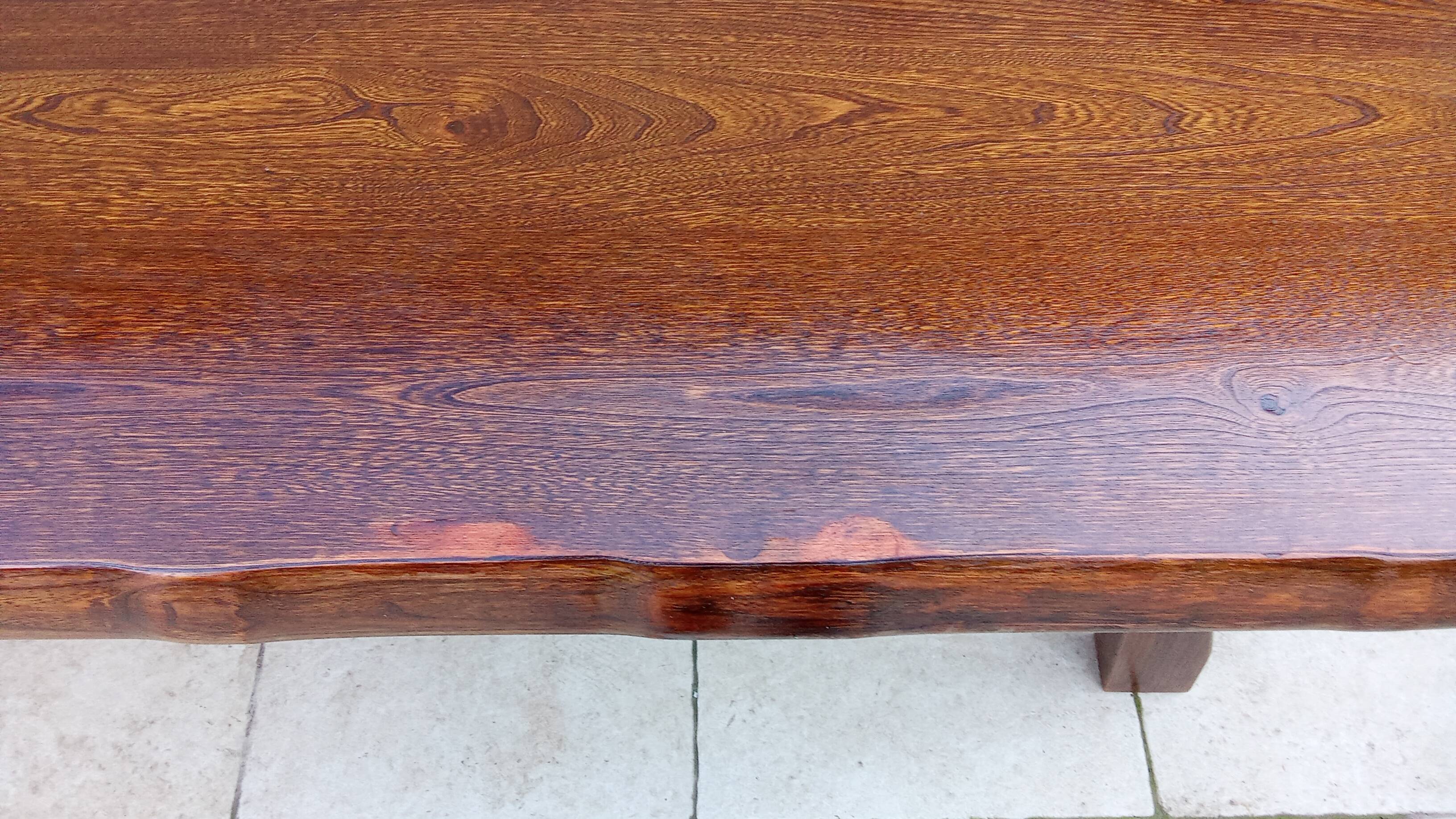 Vintage Scandinavian Brutalist Elm Farmhouse Table