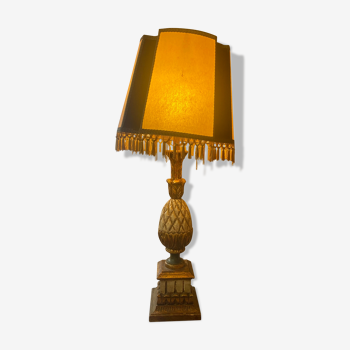 Pineapple lamp in gilded wood